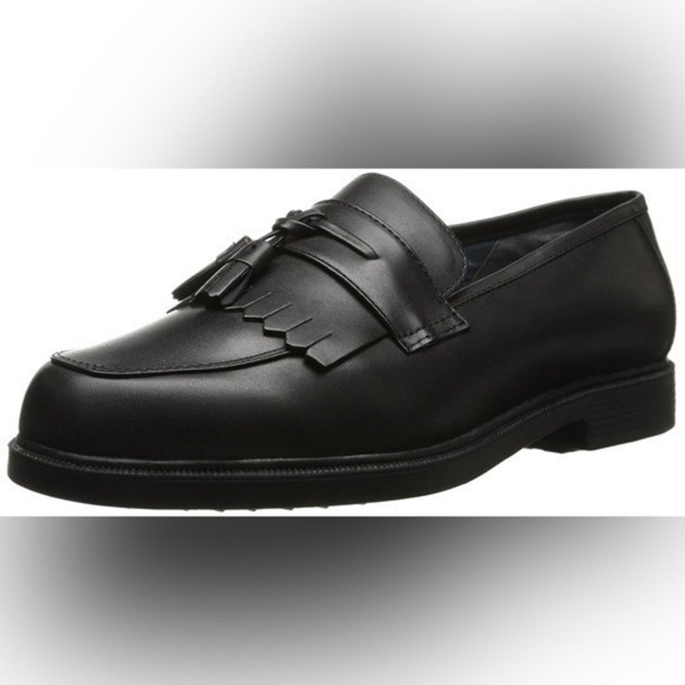 Propet Dixon walking shoes wide black leather tassel loafers men's size 12 X(3E)